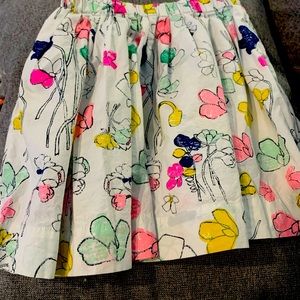 J Crew- Crew cuts size 10 floral neon 100% cotton skirt